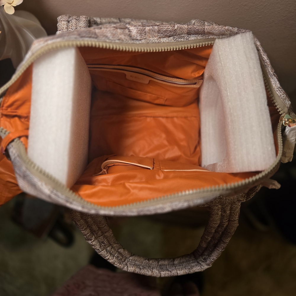MZ Wallace NWT Designer Metro Quilted Tote Deluxe in Tan - Picture 3 of 16